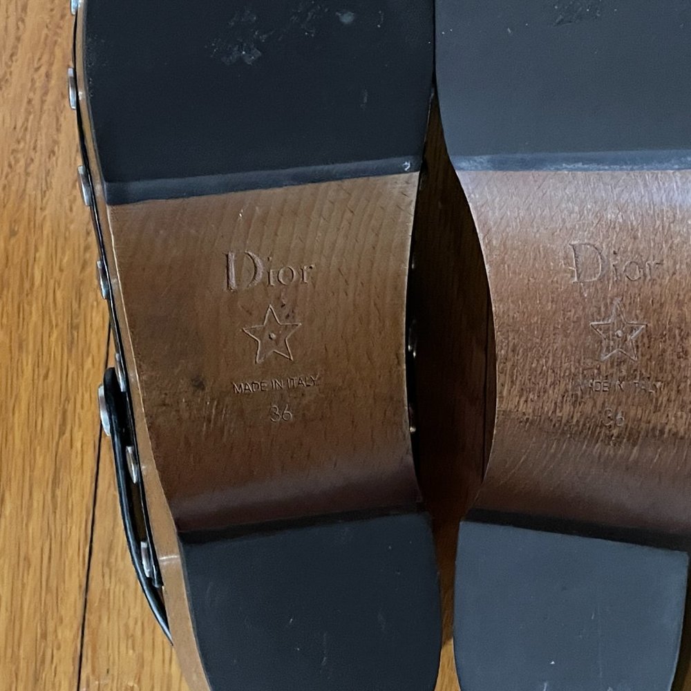 CHRISTIAN DIOR Diorquake Black Leather Clogs - Picture 12 of 15